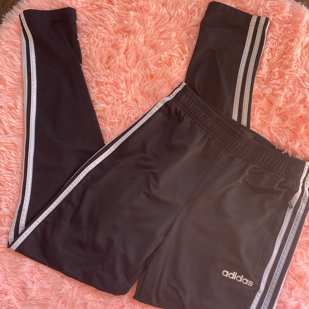 Adidas Black Stripe Track Pants Size Small Athletic Joggers
